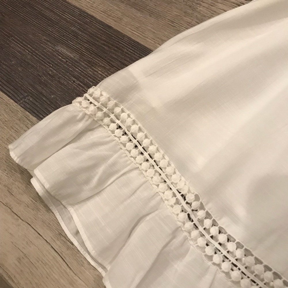 NWT Boho White Mini Dress - Picture 4 of 7